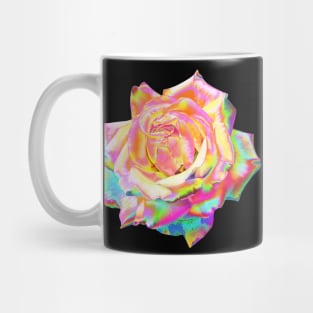 Iridescent Holographic Rainbow Pastel Rose Flower Mug